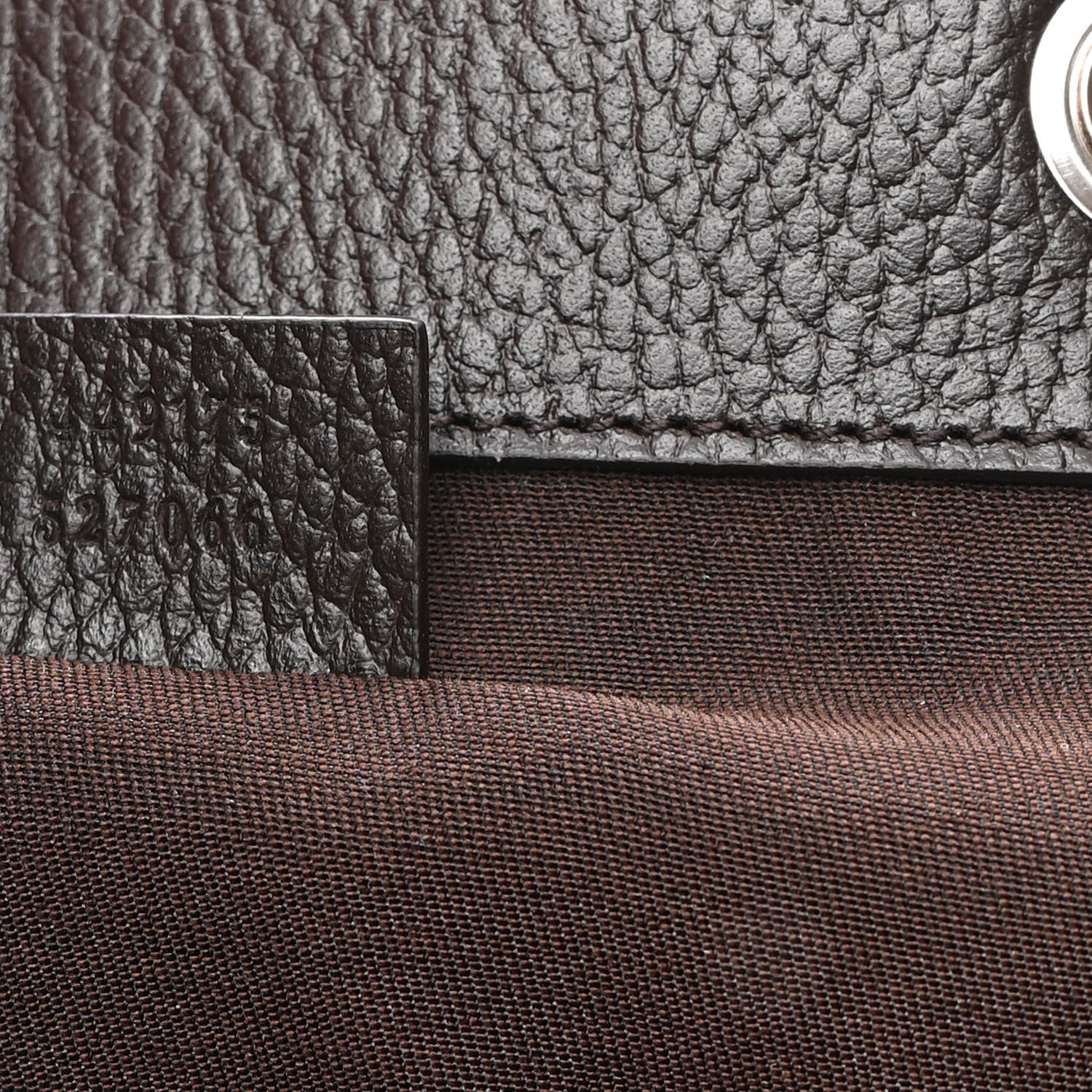 Gucci Monogram Dollar Calfskin O Drawstring Backpack Beige Ebony Testa di Moro Dark Chocolate 7 of 9