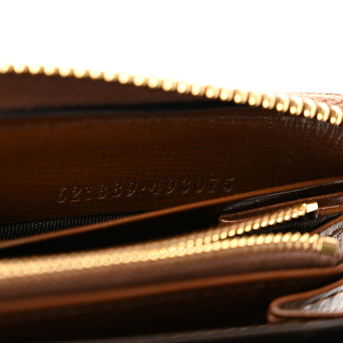 Gucci GG Supreme Monogram Azalea Calfskin Horsebit 1955 Zip Around Wallet Beige Ebony Brown Sugar 7 of 10