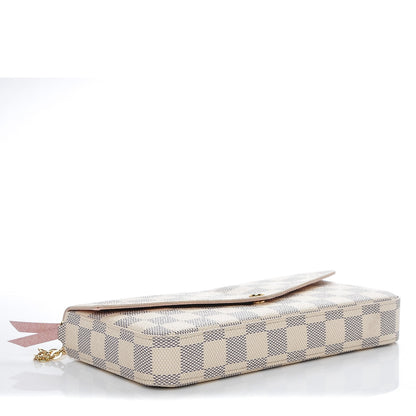Louis Vuitton Damier Azur Pochette Felicie Chain Wallet Rose Ballerine 5 of 8