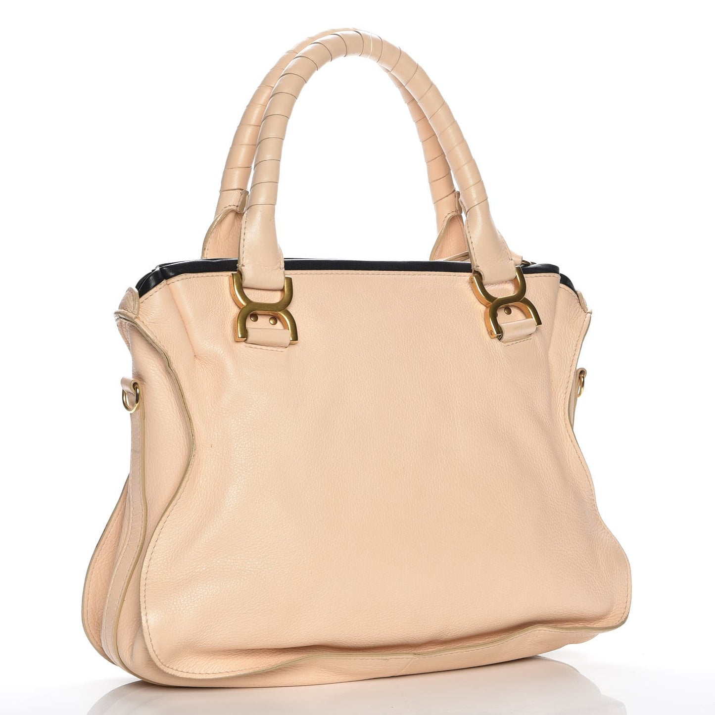 Calfskin Braided Medium Marcie Satchel Nude Pink