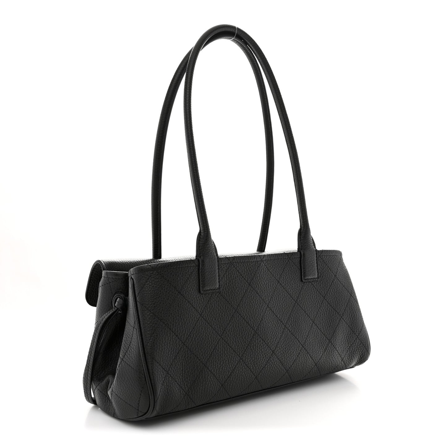 Grained Calfskin Urban Essentials Small Shopping Bag Black