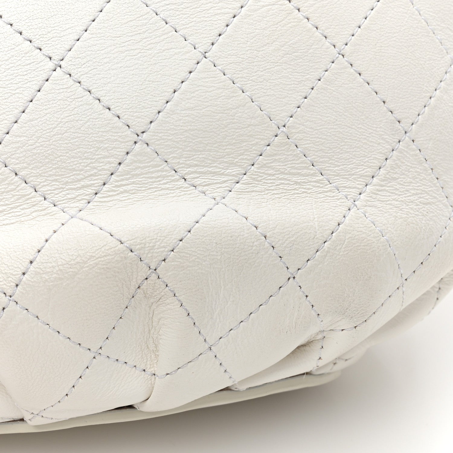 Chanel Lambskin Stitched Small Shopping Tote White 11 of 14