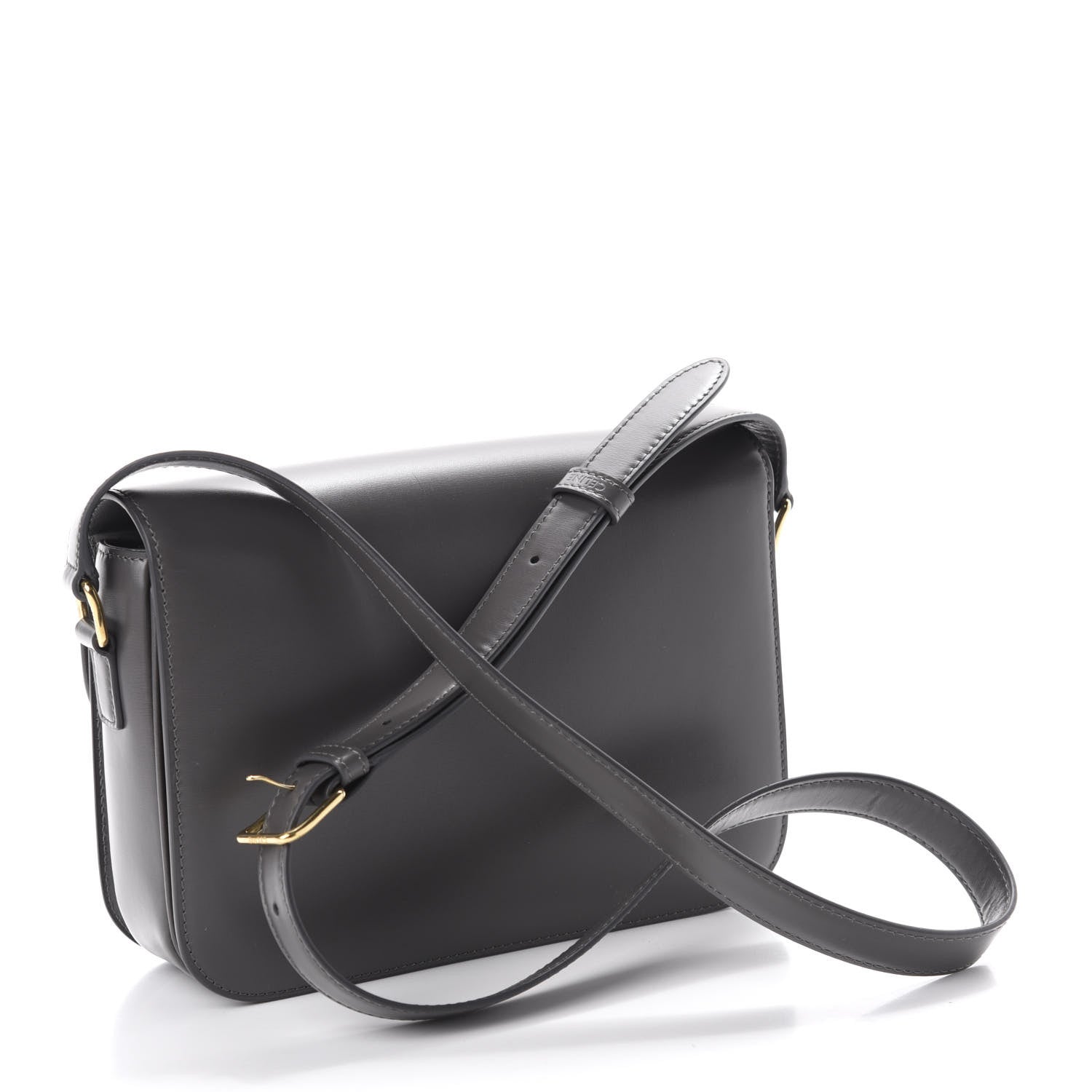 Celine Shiny Calfskin Medium Triomphe Grey 3 of 12