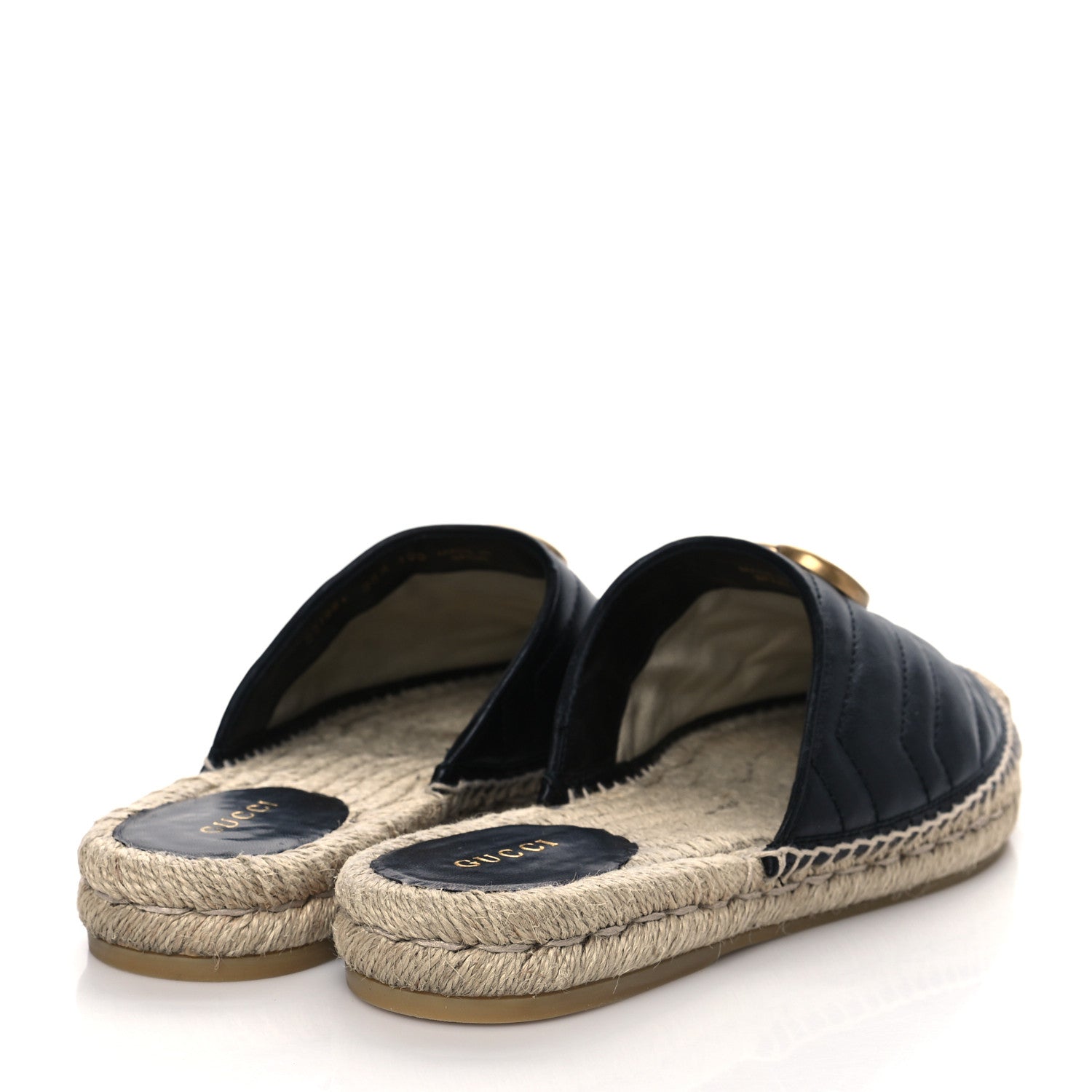 Gucci Nappa Matelasse GG Marmont Espadrille Slippers 38.5 Black 4 of 10