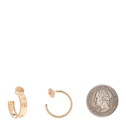 Cartier 18K Yellow Gold 5.5mm LOVE Hoop Earrings 2 of 7