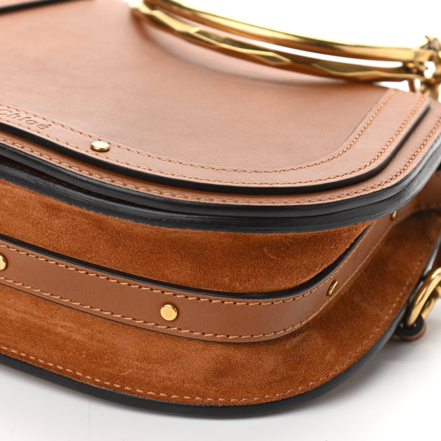 Chloe Calfskin Suede Small Nile Bracelet Bag Caramel 15 of 15