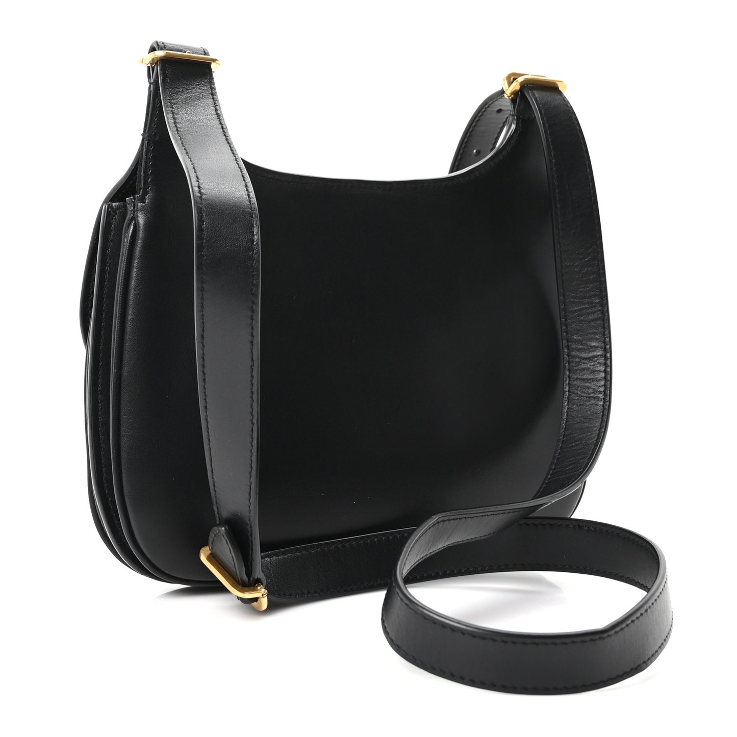 Smooth Calfskin Small Charlie Shoulder Bag Black