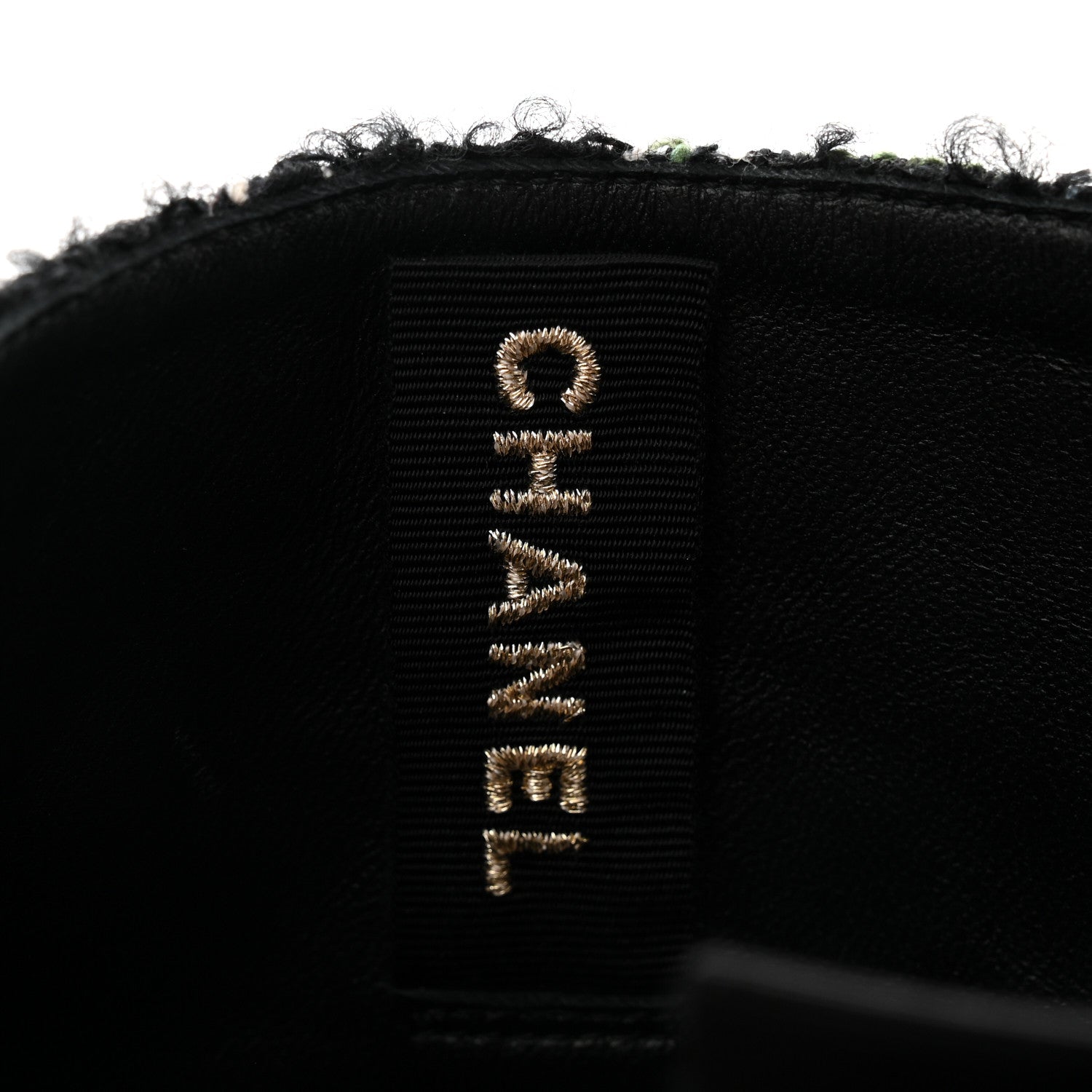 Chanel Wool Tweed Calfskin Cap Toe High Boots 38.5 Black Multicolor 7 of 10