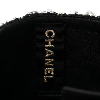 Chanel Wool Tweed Calfskin Cap Toe High Boots 38.5 Black Multicolor 7 of 10