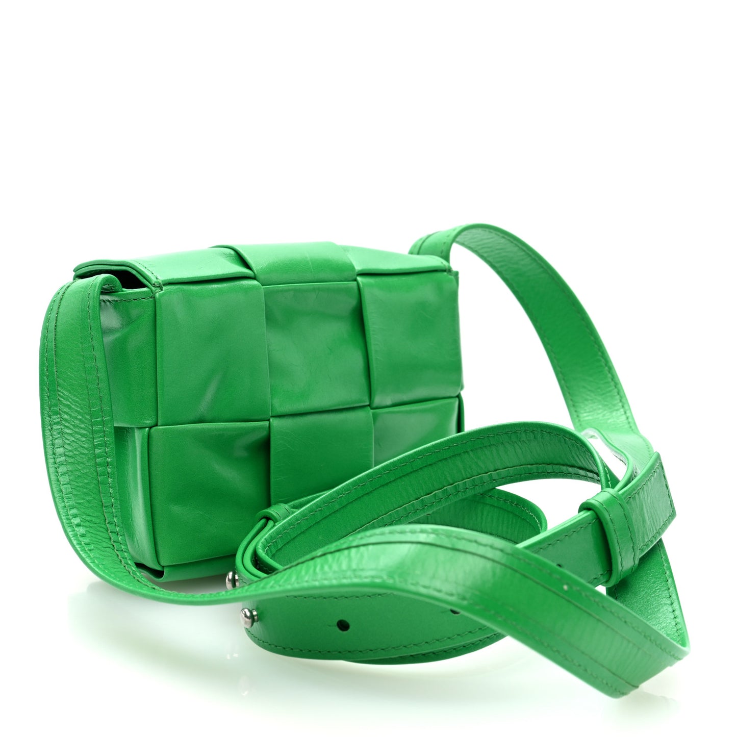 Paper Calfskin Maxi Intreccio Extra Mini Cassette Crossbody Bag Parakeet