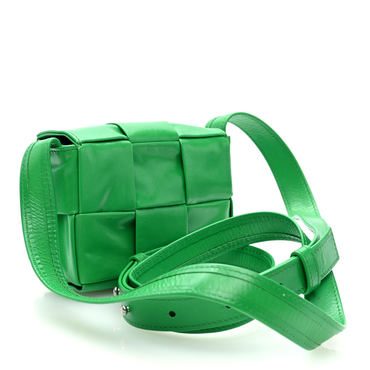 Bottega Veneta Paper Calfskin Maxi Intreccio Extra Mini Cassette Crossbody Bag Parakeet 3 of 9