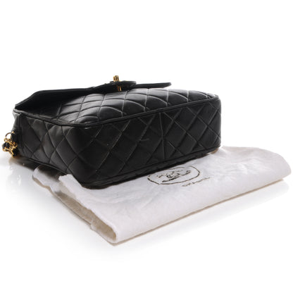 Chanel Lambskin Quilted Flap Camera Tassel Case Black 4 of 9