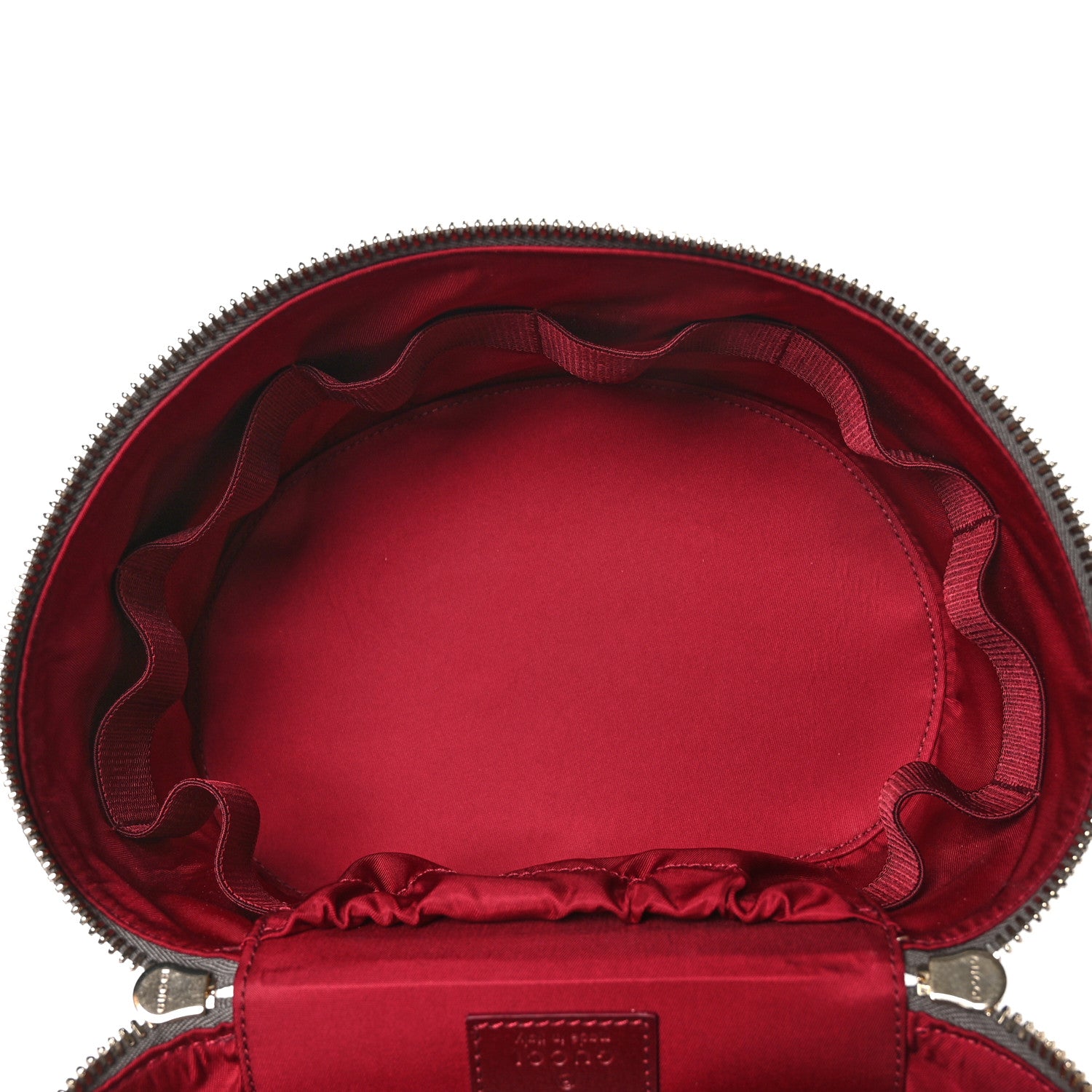 Gucci GG Supreme Monogram Ancora Calfskin Vanity Cosmetic Case Beige Ebony Rosso 5 of 10