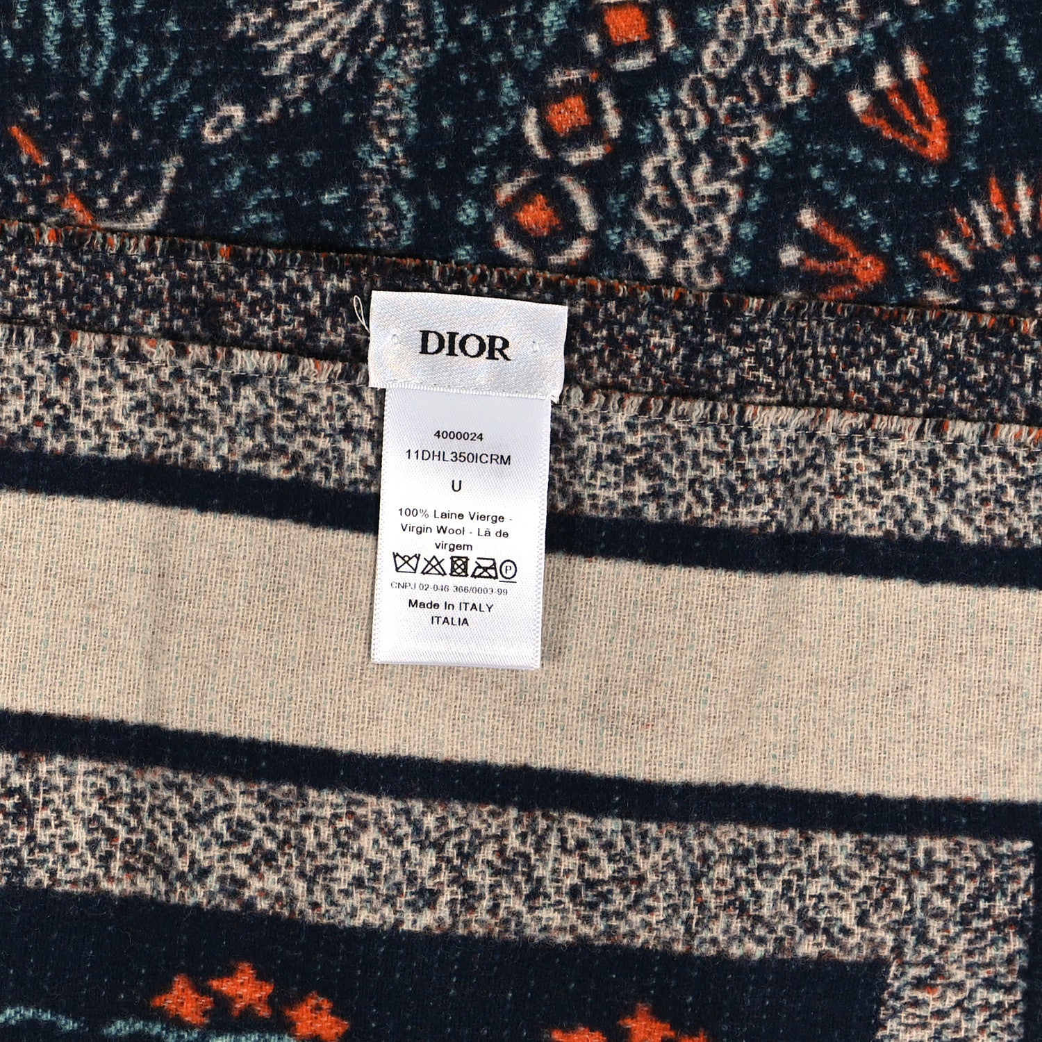 Christian Dior Wool Throw Cream Bleu 4 of 4