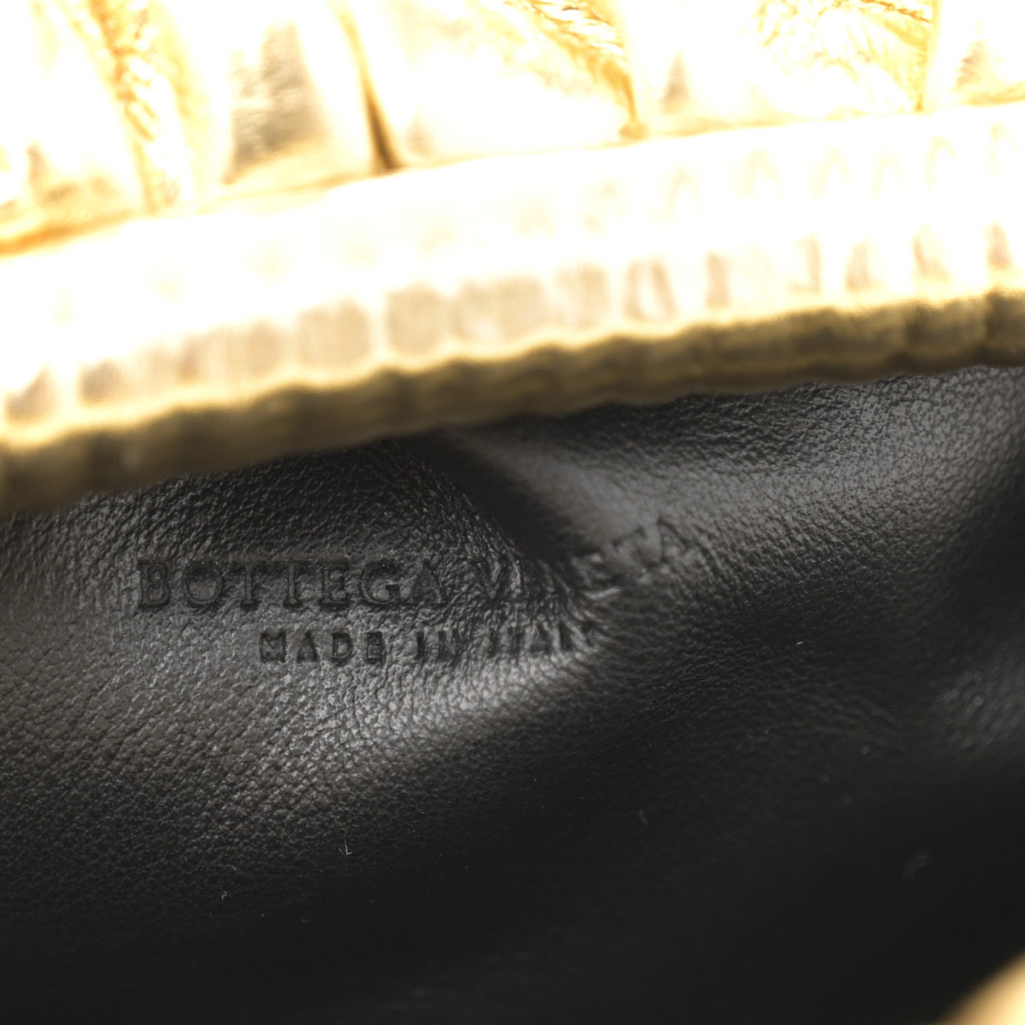 Metallic Bark Calfskin The Mini Pouch Gold