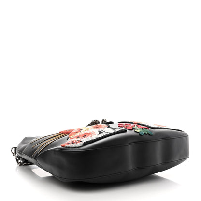 Gucci Calfskin Dog Embroidered Large Dionysus Hobo Black 3 of 10