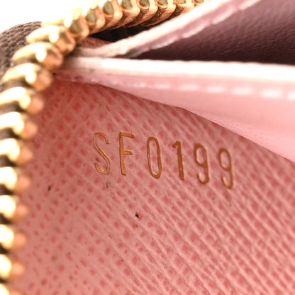 Louis Vuitton Damier Ebene Clemence Wallet Rose Ballerine 7 of 11