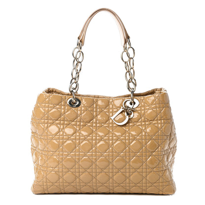 Christian Dior Patent Cannage Large Dior Soft Shopping Tote Beige 1 of 9