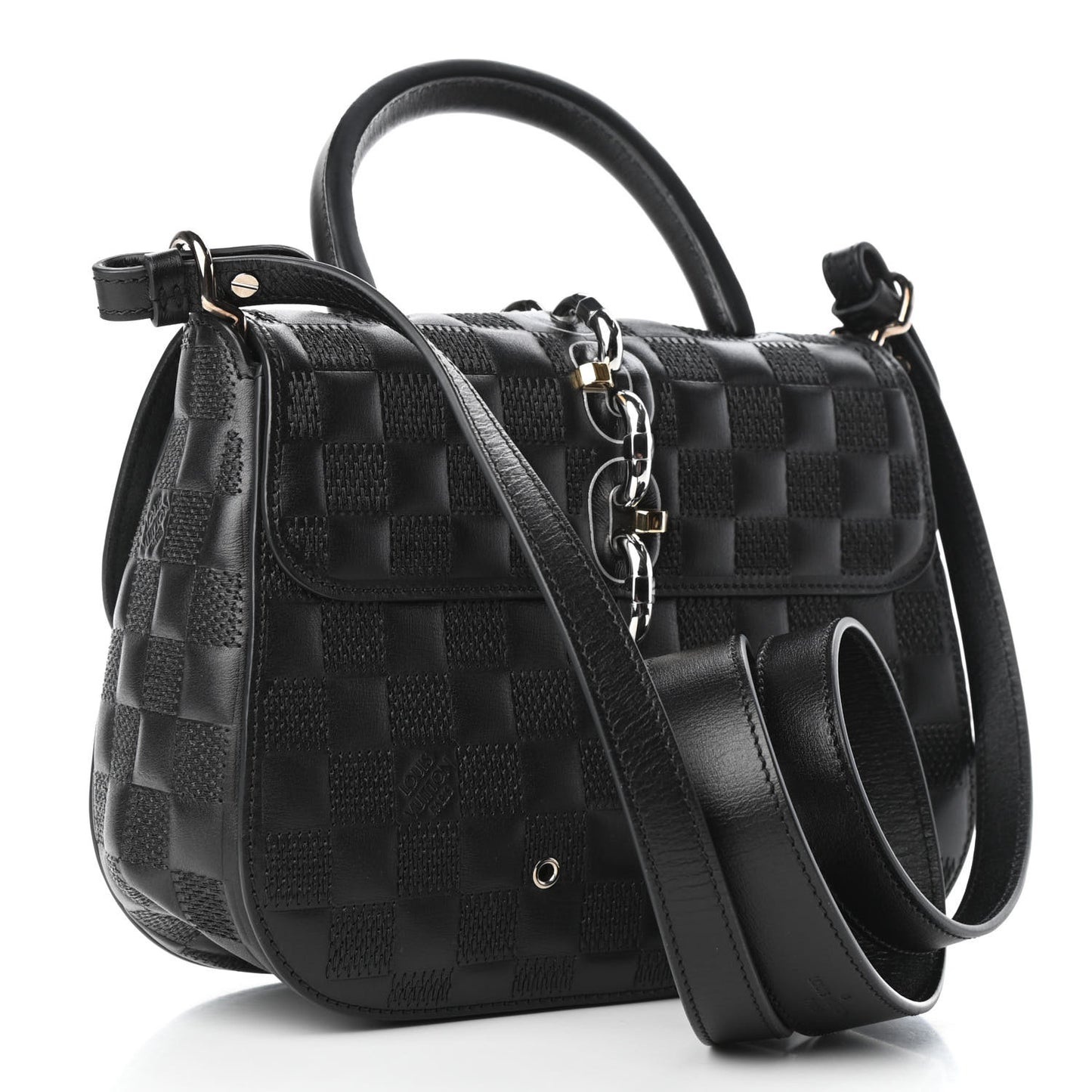 Damier Matel Chain It Bag PM Gris