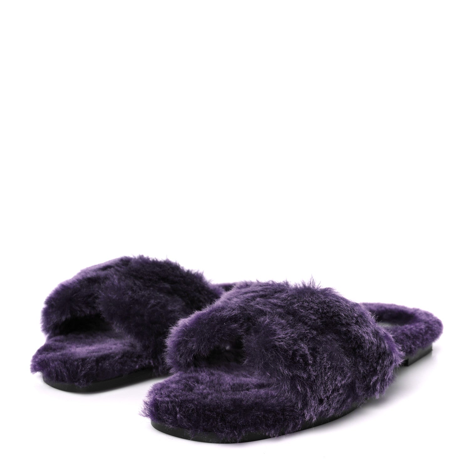 Hermes Woolskin Oran Sandals 38.5 Violet Fonce 4 of 8
