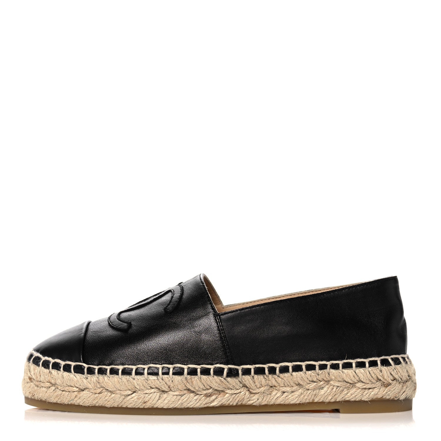 Chanel Lambskin CC Espadrilles 35 Black 1 of 9