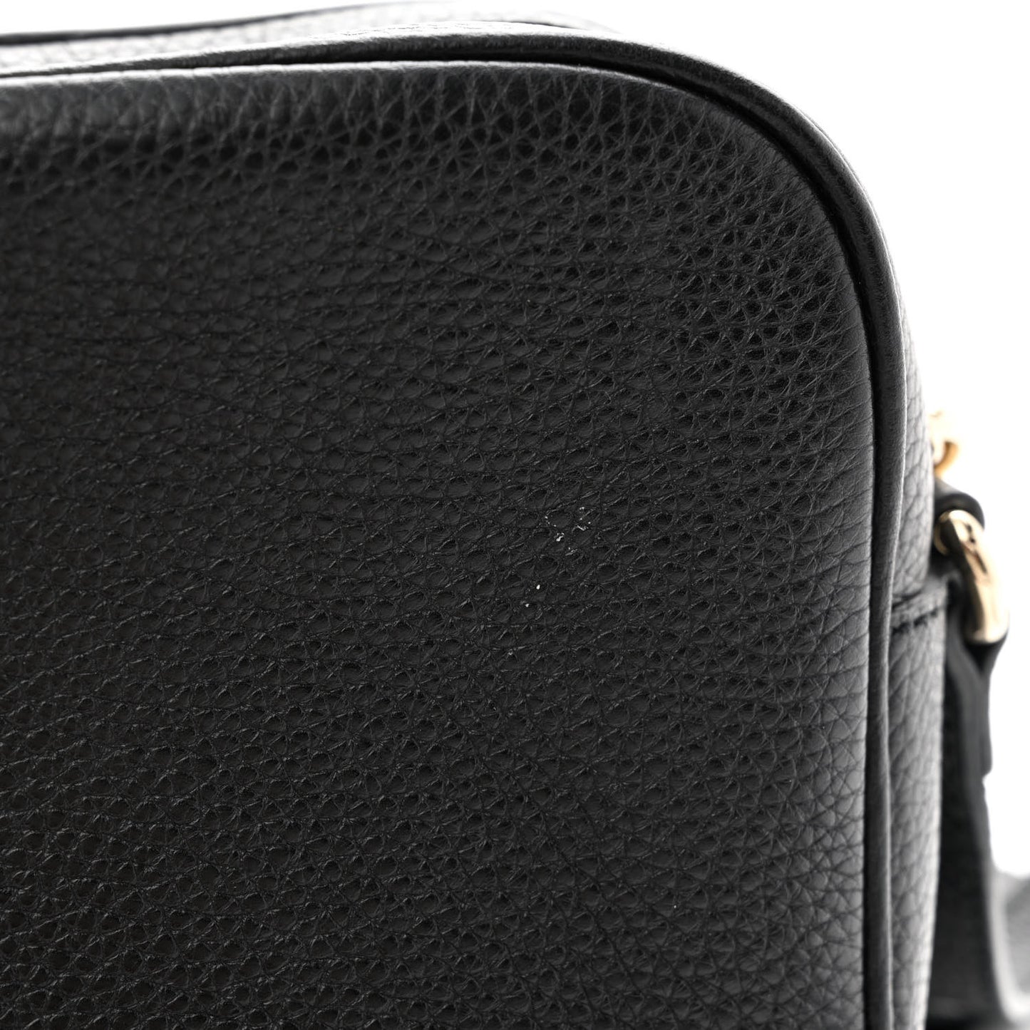 Pebbled Calfskin Small Soho Disco Bag Black