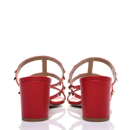 Valentino Garavani Calfskin Rockstud 60mm Caged Slide Sandals 41 Rosso Valentino 5 of 13