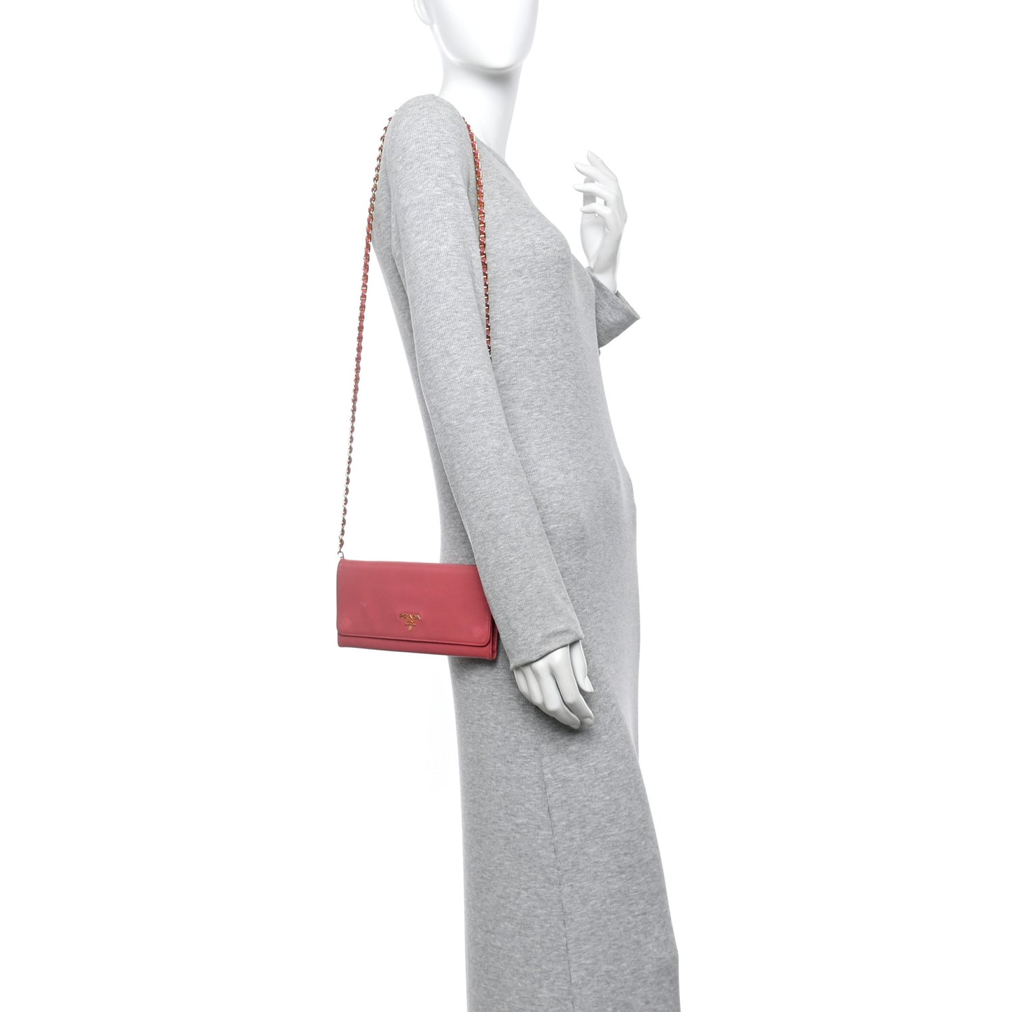 Saffiano Metal Oro Chain Wallet Ibisco