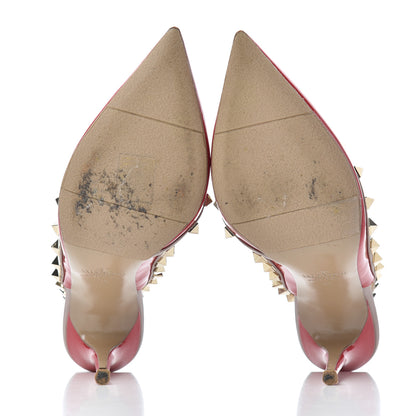 Valentino Garavani Patent Nappa Rockstud Ankle Strap 100mm Pumps 36 Rosso Valentino Poudre 5 of 18