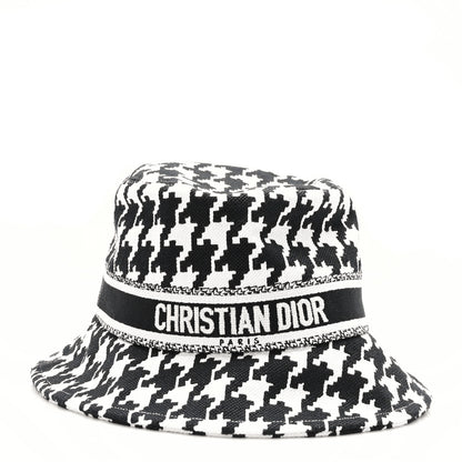 Christian Dior Pied De Poule Bucket Hat 57 Black White 1 of 7