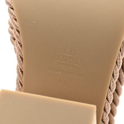 Valentino Garavani Calfskin VLogo Summerblocks Platform Wedge Sandals 38 Rose Cannelle 7 of 8
