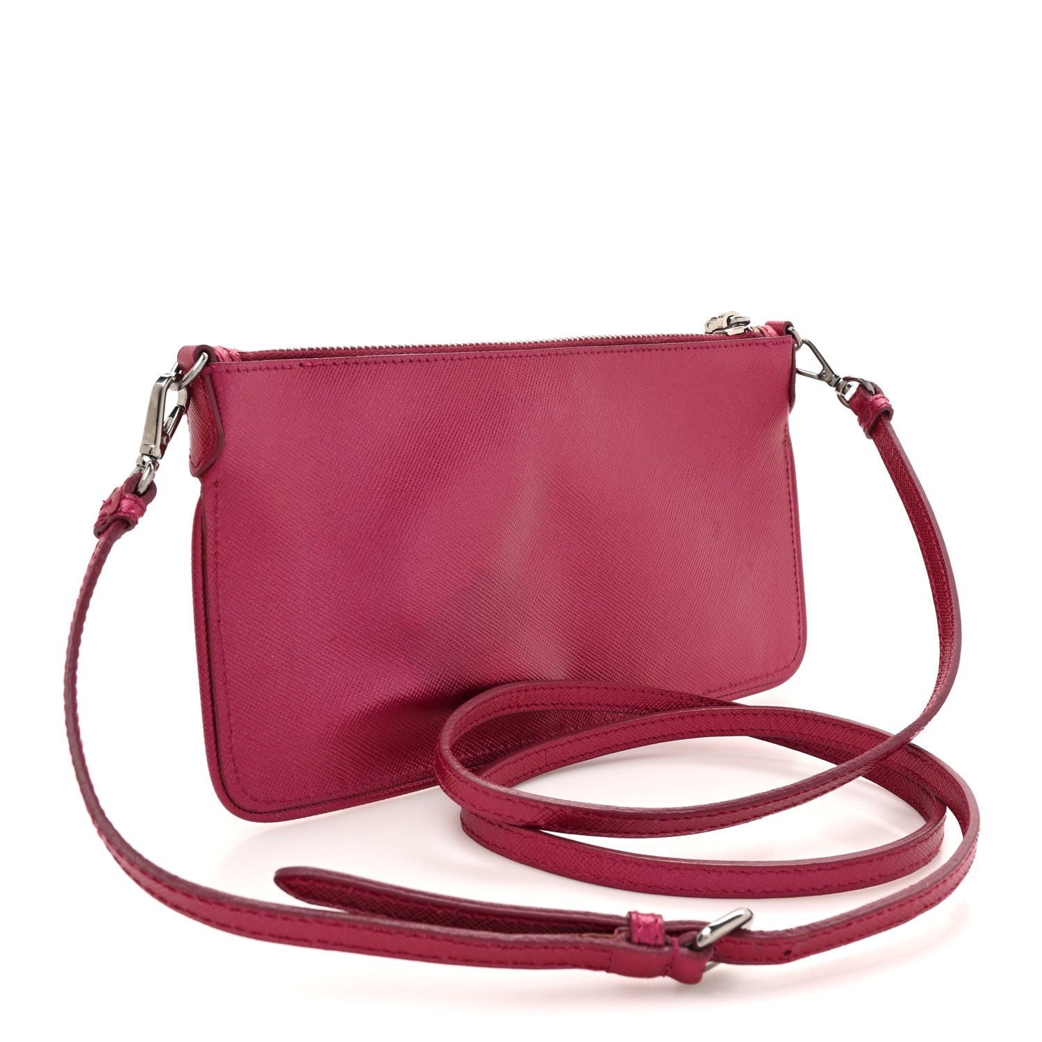 Prada Metallic Saffiano Lux Crossbody Bag Ametista 3 of 10