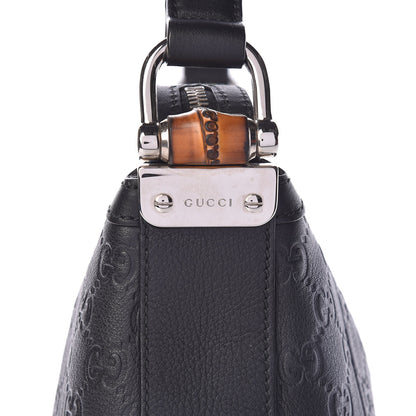 Gucci Guccissima Large Bamboo D-Ring Hobo Black 8 of 12