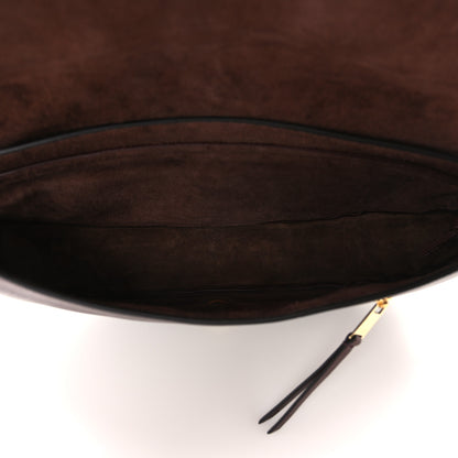 Celine Shiny Lambskin Soft Triomphe Little Half Moon Bag Deep Brown 4 of 8