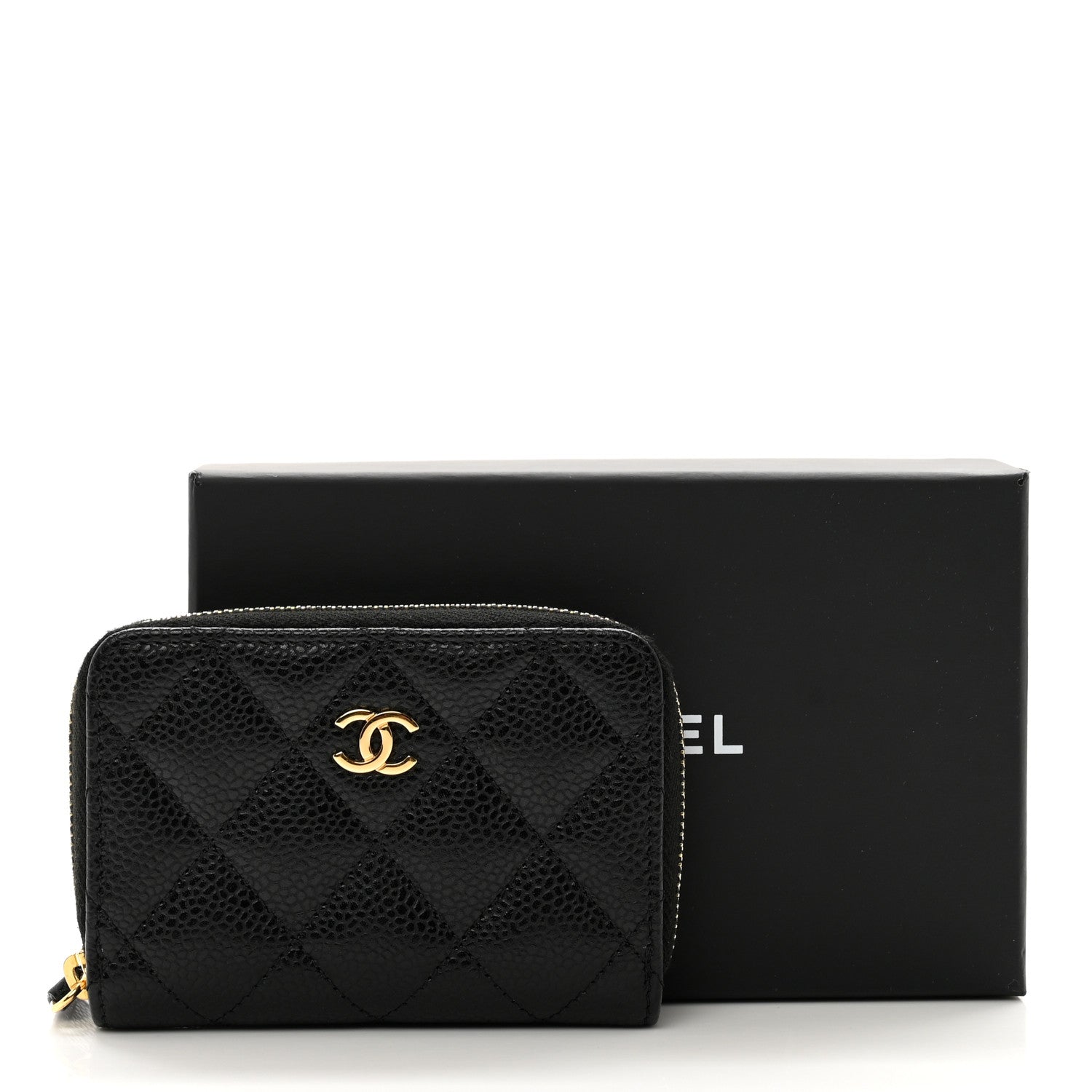 Chanel Caviar Quilted Zip Coin Purse Black 8 of 8