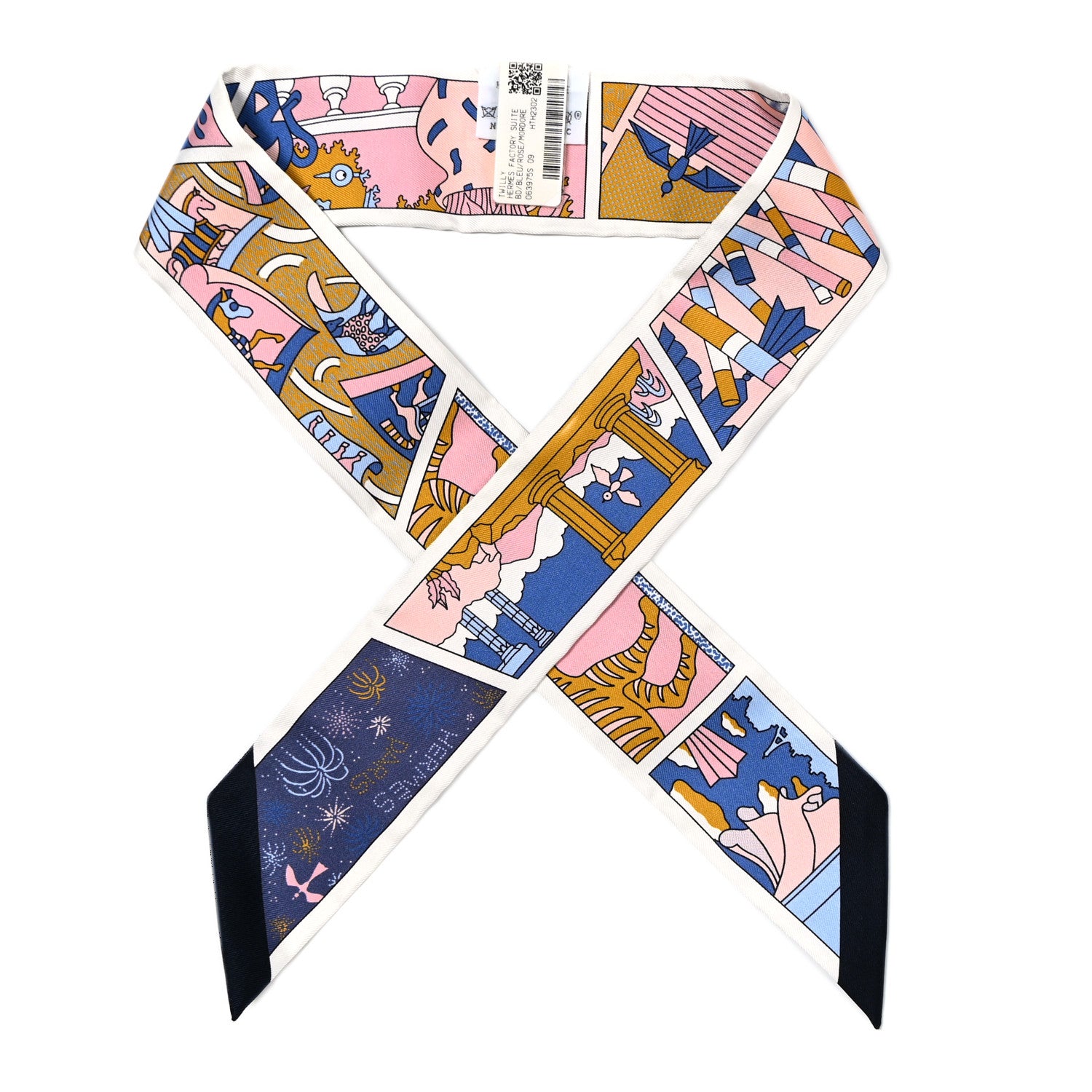 Hermes Silk Factory Suite Twilly Bleu Rose Mordore 1 of 4