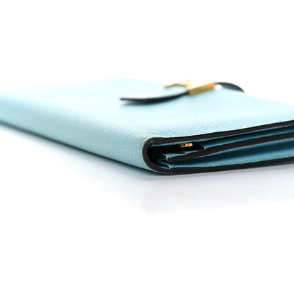 Hermes Epsom Bearn Gusset Wallet Bleu Atoll 9 of 15