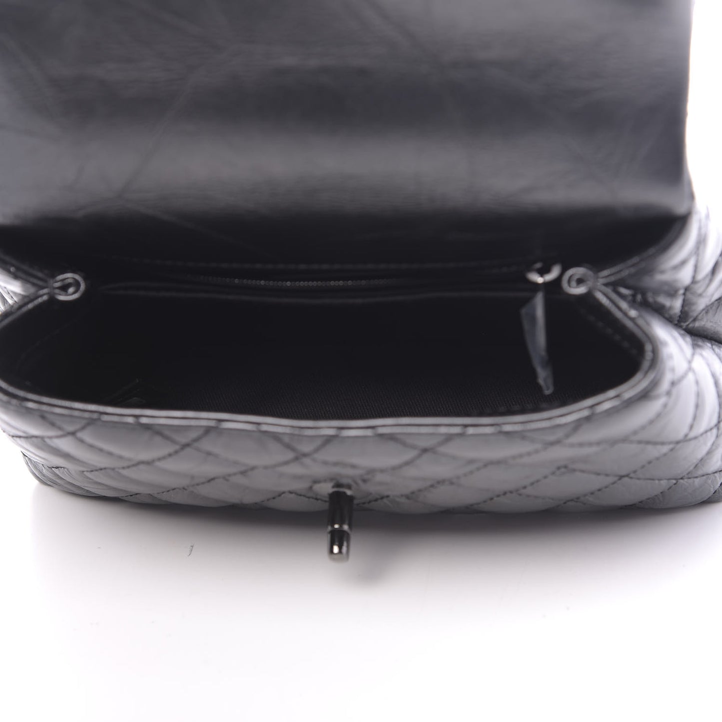 Aged Calfskin Quilted Mini Coco Handle Flap So Black