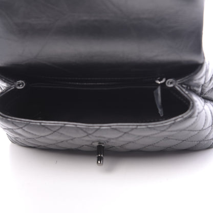 Chanel Aged Calfskin Quilted Mini Coco Handle Flap So Black 5 of 11