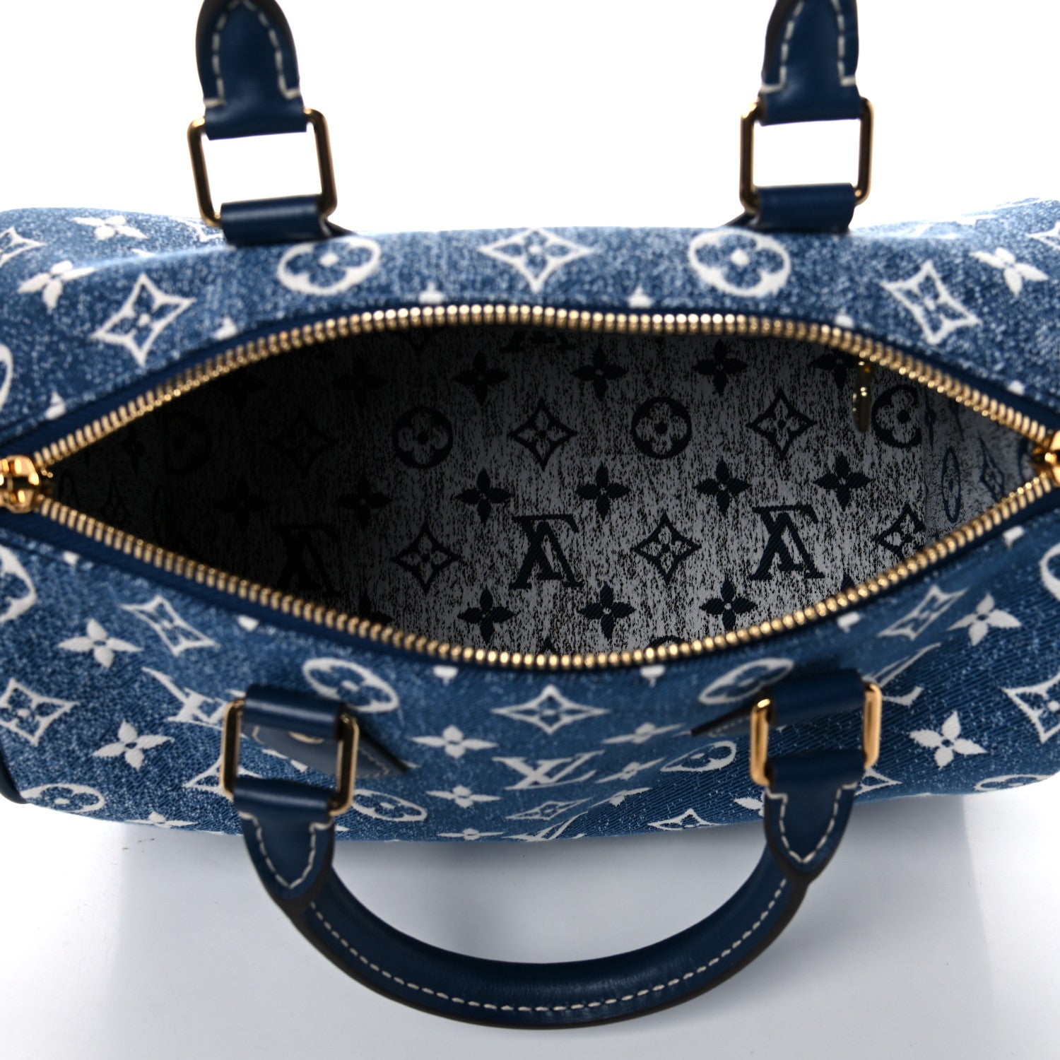 Louis Vuitton Monogram Jacquard Denim Speedy Bandouliere 25 Bleu 5 of 10