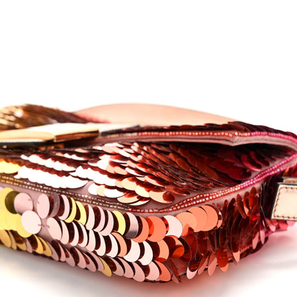 Fendi Sequin Paillettes Vitello Laminato Striped Baguette 1997 Multicolor 9 of 9
