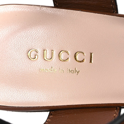 Gucci Cosmos Softy Calfskin Wooden Interlocking G Cut-Out 30/120mm Platform Sandals 35.5 Cuir 8 of 14