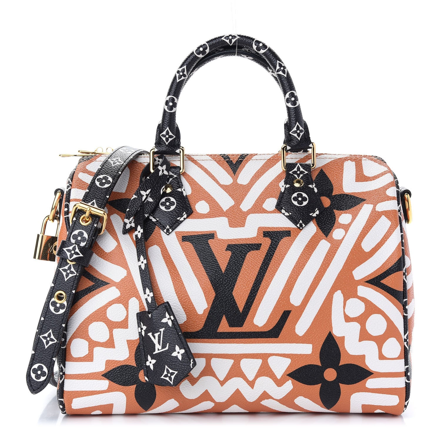 Louis Vuitton Monogram Giant Crafty Speedy Bandouliere 25 Creme Caramel 1 of 8