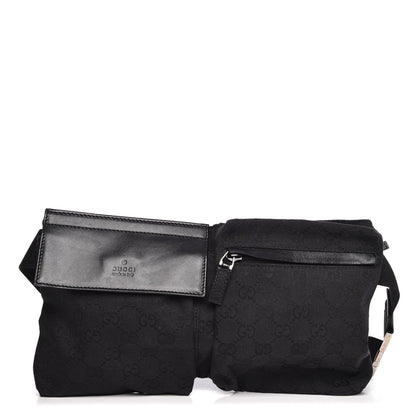 Gucci GG Monogram Double Pocket Belt Bag Black 1 of 8