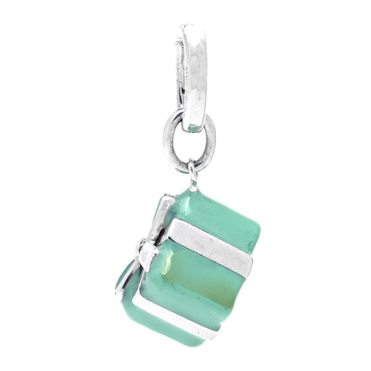 Tiffany Sterling Silver Enamel Gift Box Charm Blue 3 of 4
