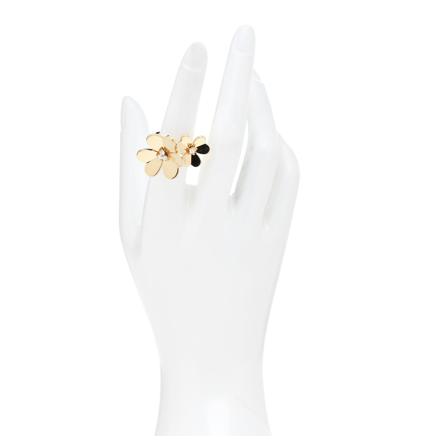 18K Yellow Gold Diamond Frivole Between The Finger Ring 51 5.75