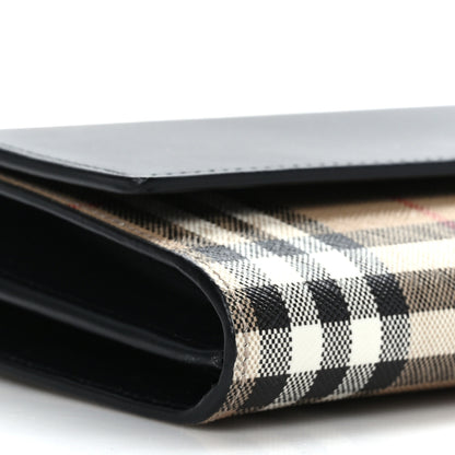 Burberry Calfskin Vintage Check Hannah Wallet with Detachable Strap Black 8 of 9