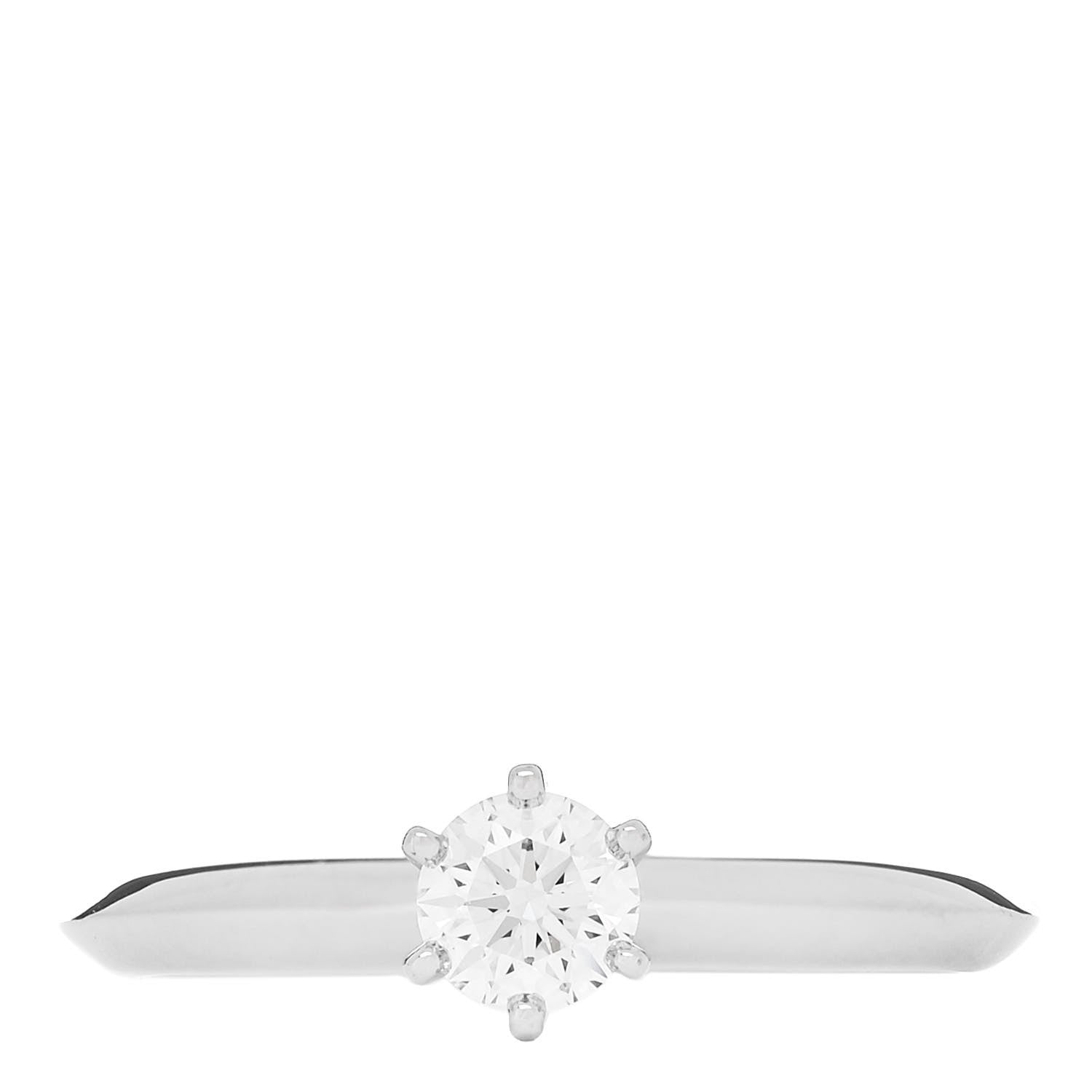 Tiffany Platinum Diamond .26ct Solitaire Engagement Ring 47 4 1 of 7