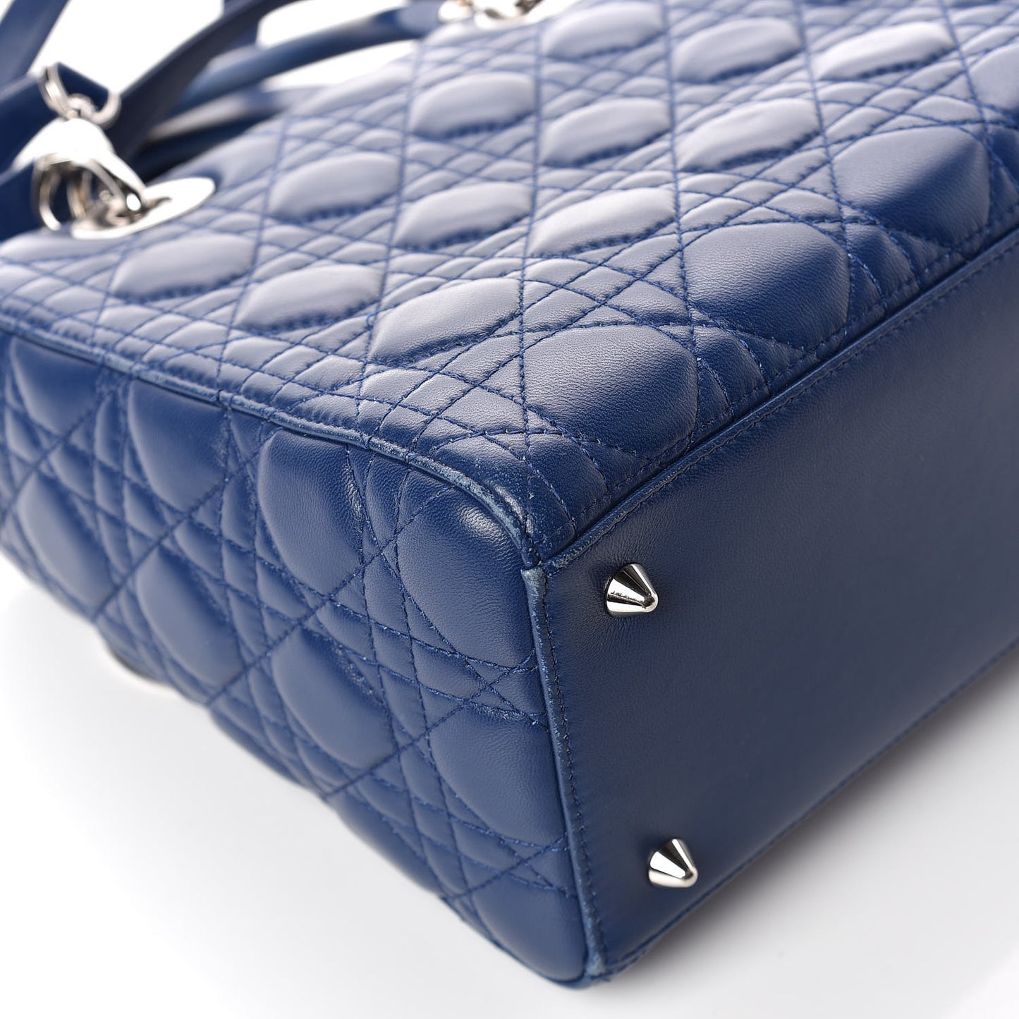 Lambskin Cannage Medium Lady Dior Navy
