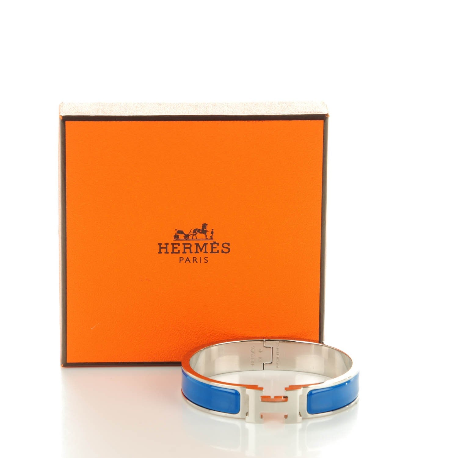 Hermes Narrow Enamel Clic Clac H Bracelet PM Bleu 5 of 5